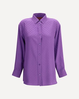 Gucci GG Supreme print silk Shirt Female 40