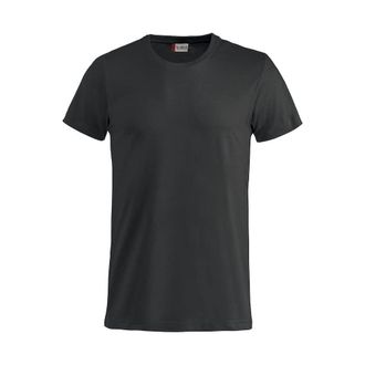 Clique Clique - Mens Basic-T T-Shirt in Jersey Cotton, Elastic Collar, Sweatband, Slim-Fit Fit, Black, XL