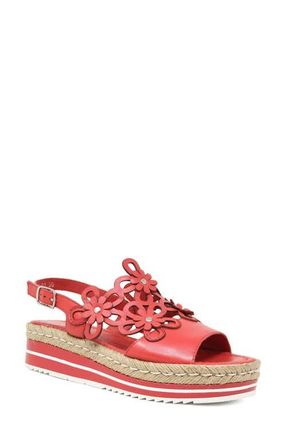 Django & Juliette Aldo Wedge Sandal in Red Leather at Nordstrom, Size 38