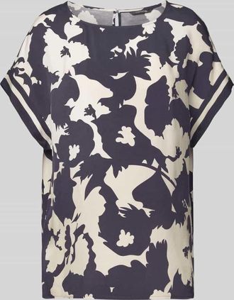 Comma Blusenshirt mit Rundhalsausschnitt in Marine, Gr&ouml;&szlig;e 34