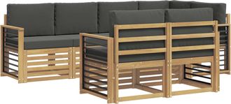 vidaXL Conjunto De Sof&aacute;s De Exterior 7 Uds. Blanco Y Antracita Vidaxl