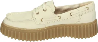 Clarks Schoenen, Dames, Beige, 38 1/2 EU, Leer, Torhill Boat