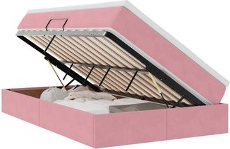vidaXL Storage Bed with Mattress with Storage Pink 120 x 200 cm Velvet vidaXL
