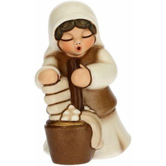 Thun Statuina Presepe Lavandaia - Decorazioni Natale Casa - Linea Presepe Classico, Variante Bianca - Ceramica - 5,5 x 5,8 x 8 h cm - Thun