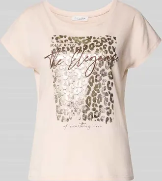 Christian Berg Regular Fit T-Shirt aus Viskose-Mix mit Animal-Print in Sand, Gr&ouml;&szlig;e XXL