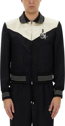Amiri Mens Jacket With Embroidery - Black viscose - Size EU 50 (Mens)