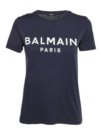 Balmain logo-print T-shirt - Blue