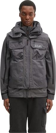 Napapijri A-Tusco Jacket - Heren - Outdoorjassen - Grijs - M - Polyester - Fitness