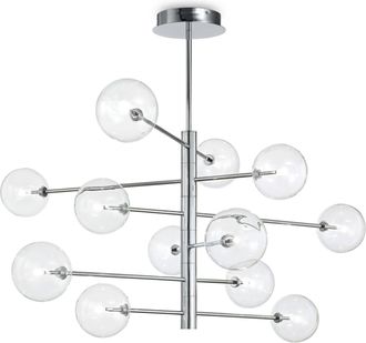 Ideal Lux Ideal Lux - Equinoxe - L&aacute;mpara Colgante De Techo De 12 Luces Con Varios Brazos, Cromo