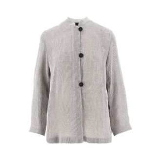Emporio Armani Linen-blend gauze jacket Woman 44
