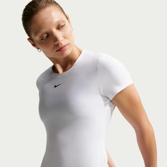 Nike Womens Victory Dri-FIT Short-Sleeve Tennis Top in White | IB3776-100
