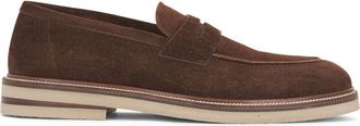 Brunello Cucinelli low-heel suede loafers - men - Calf Leather/Calf Suede/Rubber - 42.5 - Brown