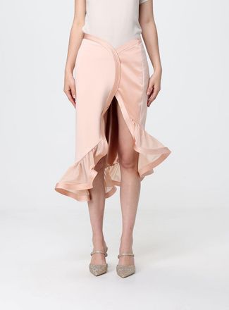 Elisabetta Franchi Gonna in cr&ecirc;pe e raso con balza