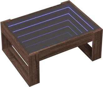vidaXL Coffee Table with Infinity led Brown Oak 70x53x30 cm Vidaxl