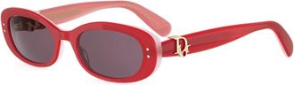 Dior Oblique B1I Zonnebril - Dames - Zonnebrillen - Rood - 52 MM - Accessoires