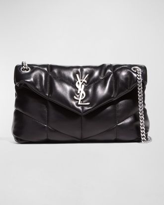 Saint Laurent Lou Puffer Small YSL Shoulder Bag in Quilted Leather