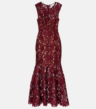 Self Portrait Floral lace midi dress