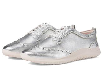 Cole Haan Zerogrand Meritt Wing Tip Oxford Womens Flat Shoes Silver Talca/Primrose : 10.5 B - Medium, Synthetic