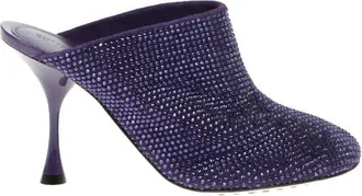 Bottega Veneta Crystal-Embellished Round-Toe Mules, Size 11