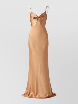 Elisabetta Franchi satin slim-fit sleeveless sweetheart-neck maxi dress