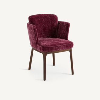 AM.PM Tafelstoel met poten van notenhout en fluweel, Jabote