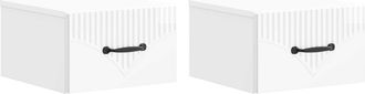 vidaXL Mesita De Noche De Pared 2 Uds. Brillante 34,5 X 33 X 20 Cm Vidaxl