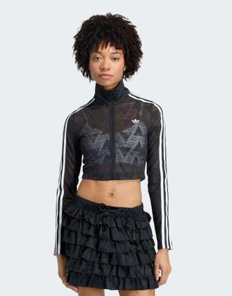 adidas Originals Firebird - Top sportivo classico in pizzo nero