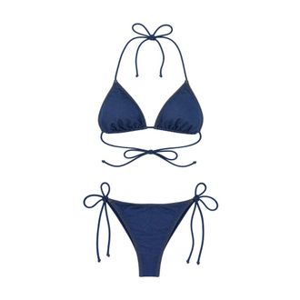 MC2 Saint Barth Bikinis, female, Blue, Size: M Two-piece Denim-effect Bikini
