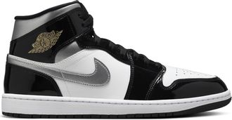 Nike Air Jordan 1 Mid Mens Trainers HV0789 (Black/White/Metallic Silver/Metallic Gold 010) UK 9.5 (EU 44.5)