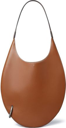 Tory Burch Pierced Soft Leather Shoulder Bag in Aged Tan at Nordstrom