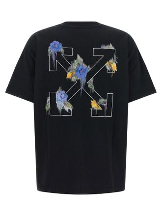 Off-white Logo-Embroidered Cotton T-shirt - Black