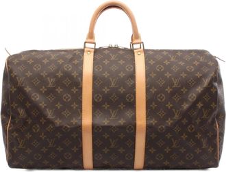 Louis Vuitton Brown Coated Canvas Leather Boston Bag (Pre-Owned)