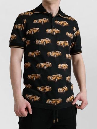 Dolce & Gabbana printed short-sleeve polo shirt