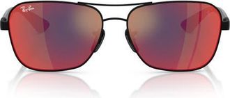 Ray-Ban x Scuderia Ferrari 58mm Square Sunglasses in Matte Black /Dark Grey at Nordstrom