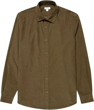 Sunspel Camisa de pana fina - Shirts - Hombre - Verde - 2XL