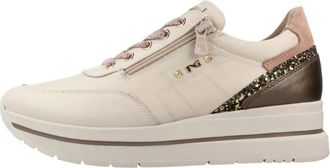 Nero Giardini I617360D Sneakers van Su&egrave;de- Leer en Technisch Weefsel - Dames - Sneakers - Beige - 39 EU - Leer - Schoenen