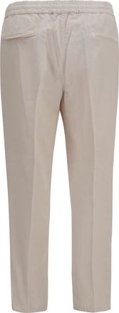 Brunello Cucinelli Mens Corduroy Drawstring Pants, Ice Cotton Trousers
