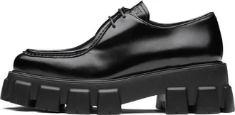 Prada (WMNS) PRADA Monolith Pattern Calf Pointy Derby Shoes Black 1E719M_055_F0002_F_055