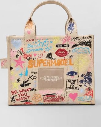 Marc Jacobs punk scribble canvas small shoulder tote bag