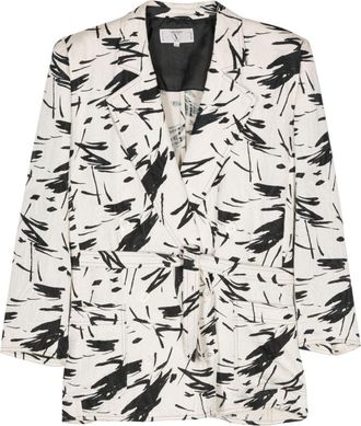 Valentino Garavani 1980s cloqu&eacute;-effect blazer - women - Cotton/Silk/Cupro - 42 - Black