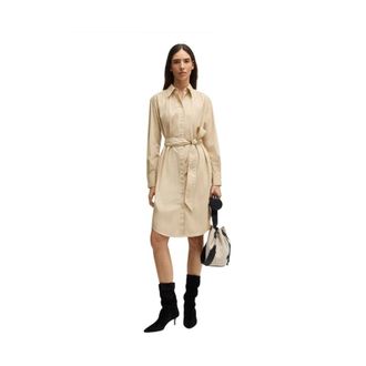 HUGO BOSS Elegant Dress - female - Hugo - Shirt Dresses - Beige - 2XL - Dresses