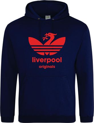 Generic Liverpool Inspired Hoodie - Vintage Retro City Graphic Pullover Classic Unisex Hooded Sweatshirt Travel Gift (Navy, XL Years)