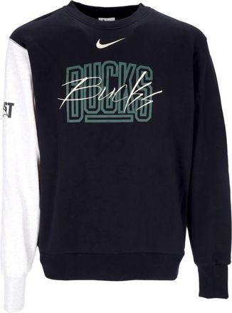 Nike Sweatshirts, male, Multicolor, Size: XL Milwaukee Bucks Crewneck Sweatshirt