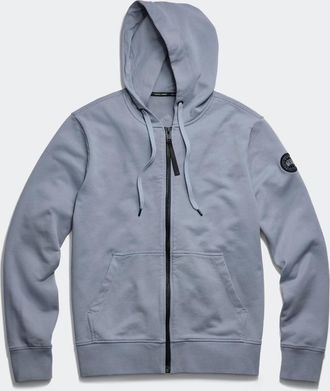Canada Goose Chandail &agrave; capuchon &agrave; fermeture &eacute;clair pleine longueur Huron Black Label (Hommes, Light Ozone Blue, TG)