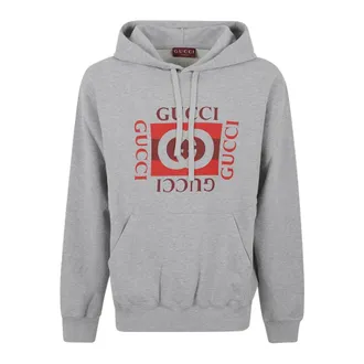 Gucci Hoodies, male, Gray, XL, Printed Cotton Jersey Sweatshirt