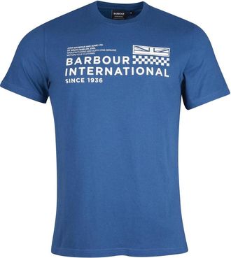 Barbour Grafische Print Katoenen T-Shirt - Heren - T-shirts - Blauw - L - Katoen - Tops