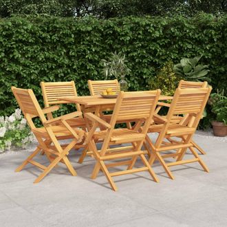 vidaXL Vidaxl - Juego De Comedor De Jard&iacute;n 7 Piezas Madera Maciza De Teca
