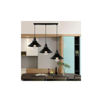 OEM Lampara Colgante - E27 - 3 Luces - Estilo Industrial - Altura Ajustable - Para Comedor Sal&oacute;n Pasillo Oficina Caf&eacute; - 1 Unidad