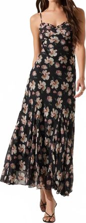Astr Maeryn Sweetheart Ruffle Maxi Dress In Black Floral
