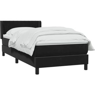 vidaXL Cama Box Spring Con Colch&oacute;n Cuero Sint&eacute;tico Negro 90x210 Cm Vidaxl